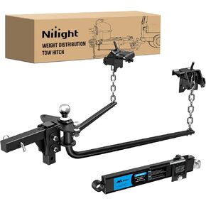 NILIGHT 1200 رطل شريط مستدير للوزن مجموعة أدوات عقبات مع قضبان زنبركية قابلة للتبديل والتحكم في التأثير ، ساق الصلب الصلب ، 2-5/16 في كرة الفولاذ السبائك