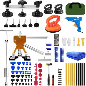 97Pcs Dent Puller Kit,Car Dent Puller,Dent Removal Kit,Paintless Dent Removal Kit,Car Dent Repair Kit,Dent Removal Kit,Paintless Dent Removal Kit With T-Bar, Bridge Puller, Lifter, Dent Puller