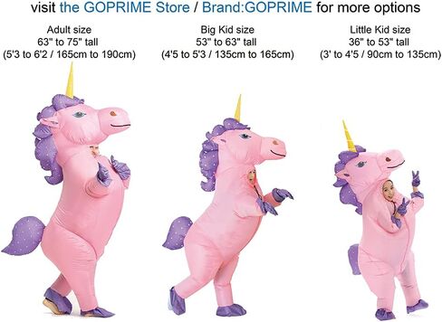 زي يونيكورن ، قابلاً للنفخ ، بدلة تفجير ، حجم البالغين in Kuwait