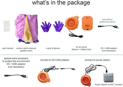 زي يونيكورن ، قابلاً للنفخ ، بدلة تفجير ، حجم البالغين in Kuwait