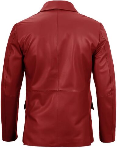 Lambskin Mens Leather Blazer 2 Button Sport Coat- Lambskin Leather Blazers for Men Premium Leather Coat in Saudi Arabia