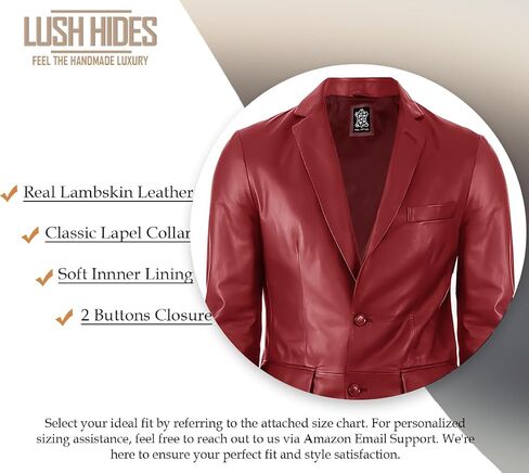 Lambskin Mens Leather Blazer 2 Button Sport Coat- Lambskin Leather Blazers for Men Premium Leather Coat in Saudi Arabia