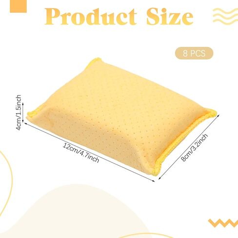 8 PCS Car Windshield Cleaner و Defogger Window Glass Defogger صفراء Chamois Sponge Gash Car Tool لتنظيف الزجاج الأمامي الداخلي in Kuwait