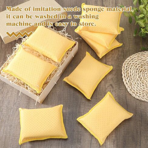 8 PCS Car Windshield Cleaner و Defogger Window Glass Defogger صفراء Chamois Sponge Gash Car Tool لتنظيف الزجاج الأمامي الداخلي in Kuwait