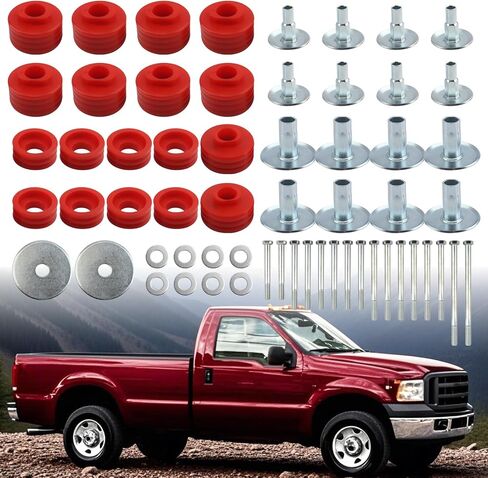 KF04058BK Body Cab Bushing Kits for 1999-2007 Ford F250 F350 Super Duty, Cab Bushings, Steel Sleeves & Hardware, black in Saudi Arabia