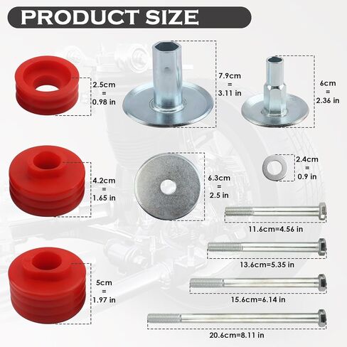 KF04058BK Body Cab Bushing Kits for 1999-2007 Ford F250 F350 Super Duty, Cab Bushings, Steel Sleeves & Hardware, black in Saudi Arabia