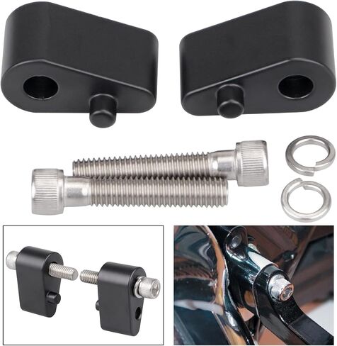 Black Passenger Floorboard Extension Spacer Kit W/Bolts Compatible With 1986-2023 Harley Touring Road King Street Glide Electra Glide Road Glide FLHT FLT in Kuwait