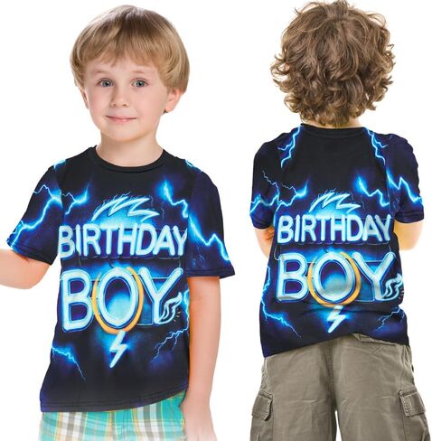 قمصان أعياد الميلاد للأولاد من 6 إلى 12 عامًا ، وتصميم البرق ، بوي عيد ميلاد بوي تي شيرت قصير الأكمام للاحتفالات بالهدايا الحزبية in Kuwait