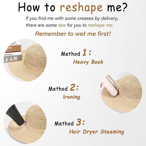Beach Hats for Women - Straw Hat, Sun Hats for Women UPF 50+ UV Protection, Beach Hat Packable Foldable in Saudi Arabia