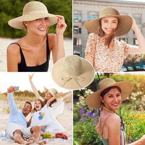 Beach Hats for Women - Straw Hat, Sun Hats for Women UPF 50+ UV Protection, Beach Hat Packable Foldable in Saudi Arabia