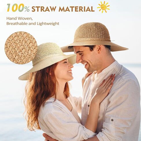 Beach Hats for Women - Straw Hat, Sun Hats for Women UPF 50+ UV Protection, Beach Hat Packable Foldable in Saudi Arabia
