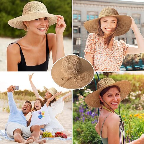 Beach Hats for Women - Straw Hat, Sun Hats for Women UPF 50+ UV Protection, Beach Hat Packable Foldable in Saudi Arabia