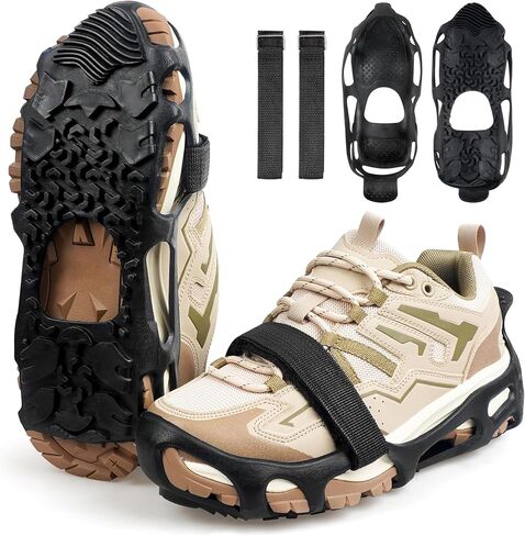 OROOTL Spikeless Ice Cleats for Indoor/Outdoor Spikeless Footwear Traction Device for Men Women Non Slip Ice Cleats Universal Shoes Grippers Job Safety Traction Slip-On in Saudi Arabia