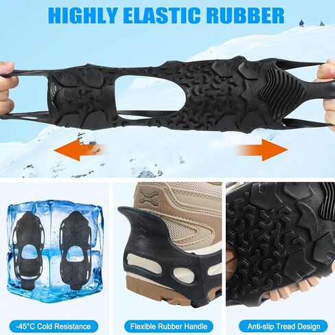 OROOTL Spikeless Ice Cleats for Indoor/Outdoor Spikeless Footwear Traction Device for Men Women Non Slip Ice Cleats Universal Shoes Grippers Job Safety Traction Slip-On in Saudi Arabia