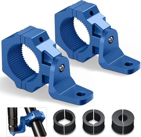2PC Blue UTV Whip Mount, 360° Adjustable Heavy Duty Aluminum UTV Flag Mount, 1"-1.75"-2" Whip Light Mount Bracket for Roll Bar, Antenna of UTV ATV Polaris RZR SXS Can-Am in Saudi Arabia