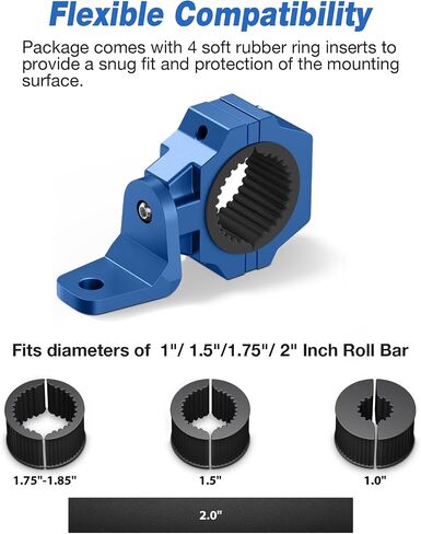 2PC Blue UTV Whip Mount, 360° Adjustable Heavy Duty Aluminum UTV Flag Mount, 1"-1.75"-2" Whip Light Mount Bracket for Roll Bar, Antenna of UTV ATV Polaris RZR SXS Can-Am in Saudi Arabia