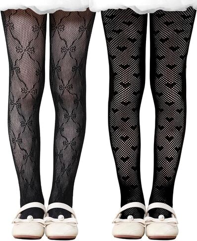 Century Star Girls Lace Stockings Kids Cheer Prays Fishnet Hollow Dance Dusterned 2 pack pantyhose in Saudi Arabia