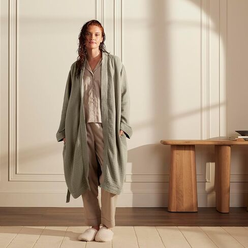 BOLL & BRANCH Dream Robe - 100% Organic Cotton - Ultra Soft, Lightweight, Breathable, and Pre Shrunk - Unisex in Saudi Arabia