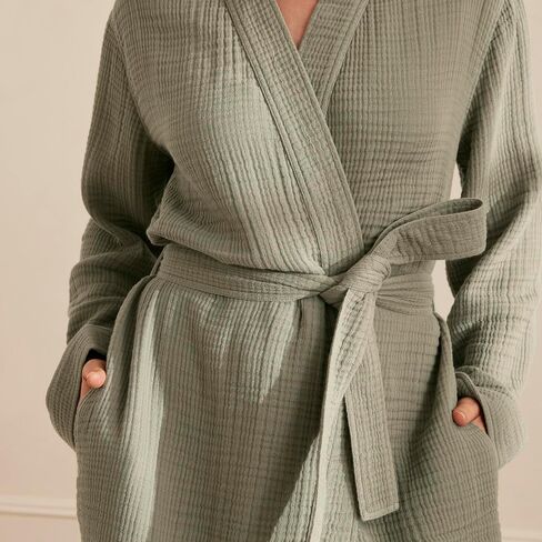 BOLL & BRANCH Dream Robe - 100% Organic Cotton - Ultra Soft, Lightweight, Breathable, and Pre Shrunk - Unisex in Saudi Arabia
