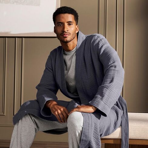 Boll & Branch Dream Robe - 100 ٪ من القطن العضوي - ناعم فائق وخفيف الوزن وتنفس وسبق تقلصه - للجنسين in Kuwait