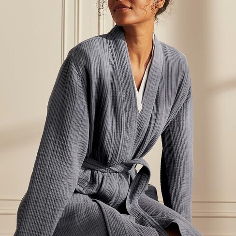 Boll & Branch Dream Robe - 100 ٪ من القطن العضوي - ناعم فائق وخفيف الوزن وتنفس وسبق تقلصه - للجنسين in Kuwait