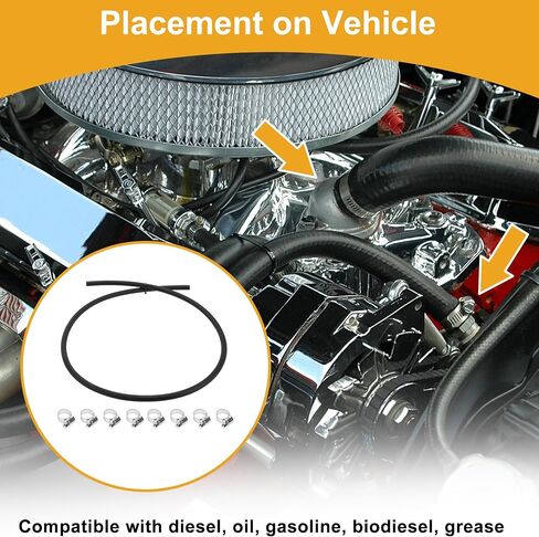 3/16" Fuel Line Kit 4.52ft Vacuum Hose Automotive Fuel Hose with 8 Clamps 1 Set in Saudi Arabia