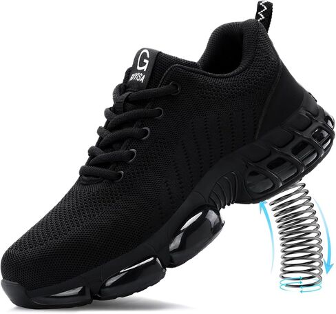 Steel Toe Shoes for Men Lightweight Work Shoes Safety Shoes Air Cushioned Steel Toe Sneakers Indestructible Steel Tennis Toe Shoes Construction Industrial Work Safety Sneakers in Saudi Arabia
