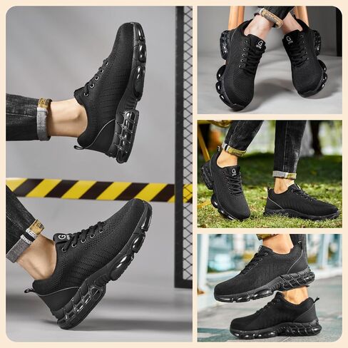 Steel Toe Shoes for Men Lightweight Work Shoes Safety Shoes Air Cushioned Steel Toe Sneakers Indestructible Steel Tennis Toe Shoes Construction Industrial Work Safety Sneakers in Saudi Arabia
