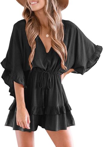 Valphsio Womens v Neck Beach Romper Chulled Chulled Charpresh Chectring Pleissuit in Kuwait