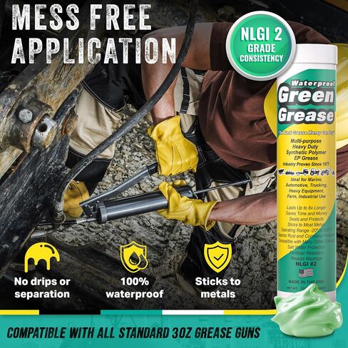Green Grease 1003 شحم صناعي مقاوم للماء بدرجة حرارة عالية، 14 أونصة. أنبوب (عبوة من 10) in Saudi Arabia
