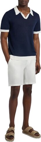 Men's Linen Johnny Collar Polo Sweater in Saudi Arabia
