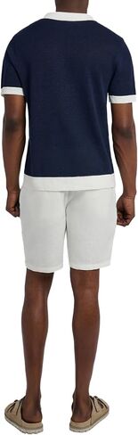 Men's Linen Johnny Collar Polo Sweater in Saudi Arabia