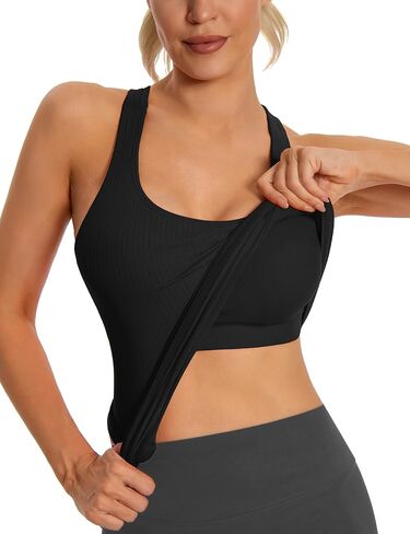 MathCat Seamless Workout Tank Top for Women with Built in Bra, Padded Racerback Athletic Yoga Camisole in Saudi Arabia