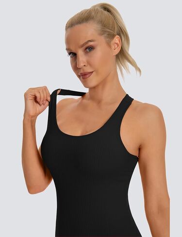 MathCat Seamless Workout Tank Top for Women with Built in Bra, Padded Racerback Athletic Yoga Camisole in Saudi Arabia