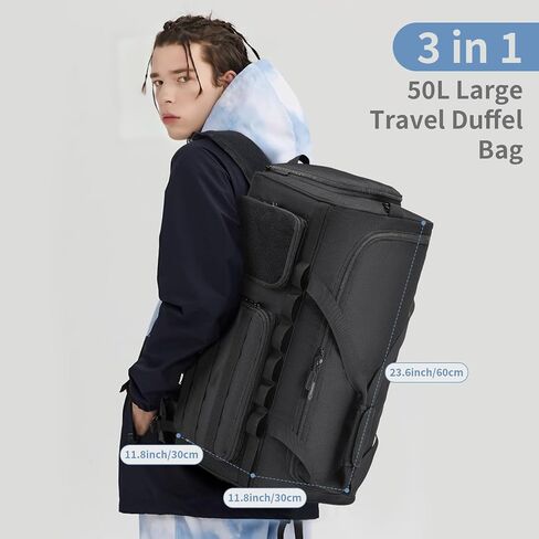 Duffle Bag for Travel Large Duffle Backpack Deployment Bag with Backpack Straps 3 In 1 Tactical Military Backpack with Shoe Compartment Football Weekender Gym Bag for Overnight Traveling Sport in Saudi Arabia