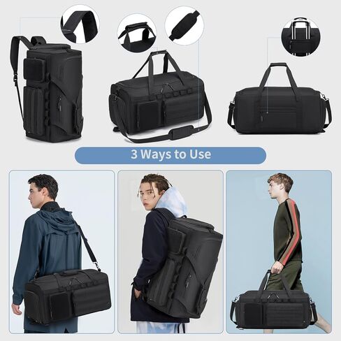 Duffle Bag for Travel Large Duffle Backpack Deployment Bag with Backpack Straps 3 In 1 Tactical Military Backpack with Shoe Compartment Football Weekender Gym Bag for Overnight Traveling Sport in Saudi Arabia
