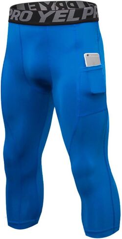 Queerier Men’s 3/4 Compression Pants Tights Leggings Sports Athletic Base Layer Running Workout Active Capris in Saudi Arabia