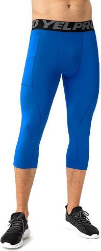 Queerier Men’s 3/4 Compression Pants Tights Leggings Sports Athletic Base Layer Running Workout Active Capris in Saudi Arabia
