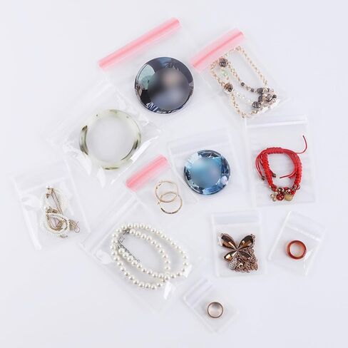 PVC Antioxidant Jewelry Storage Pouches Bracelets Necklaces Earrings Rings Storage Bags (CLEAR, MIXED 1,30pcs) in Saudi Arabia