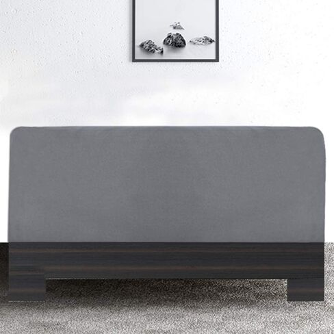 Z&WTOGFEV Stretch Headboards Cover Slipcover Backrest Cover All-Inclusive Headboards for Beds Cover Protective Wood Leather Bed Dust Cover Curved (Light Grey,Queen 59-67in) in Saudi Arabia