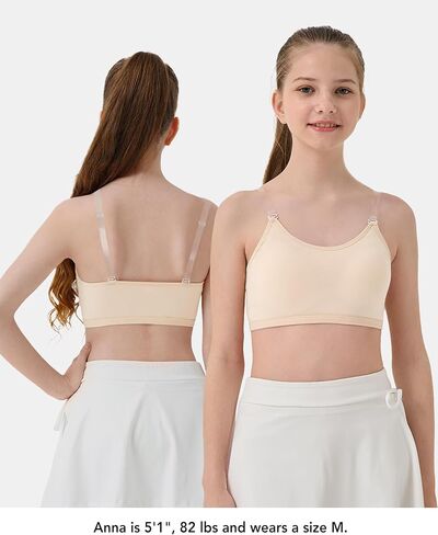 ساليا فتاة تدريب حمالة صدر للفتيات 10-16 مع حشوة ثابتة ، حمالات الفتيات للمراهقين مع اثنين من أزواج من الأشرطة الصافية القابلة للاستبدال in Kuwait