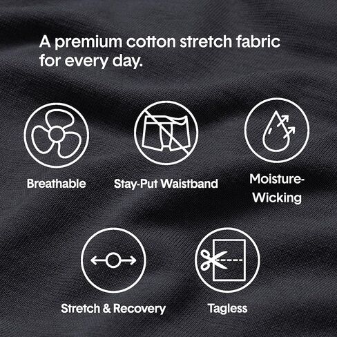 Tommy John Men's Essential Cool Cotton Stretch Boxer Brief Underwear - 6" 3-Pack, Breathable, Moisture-Wicking, Support Pouch in Saudi Arabia