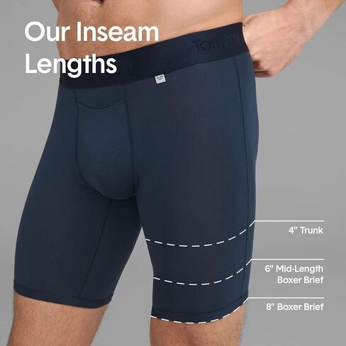 Tommy John Men's Essential Cool Cotton Stretch Boxer Brief Underwear - 6" 3-Pack, Breathable, Moisture-Wicking, Support Pouch in Saudi Arabia