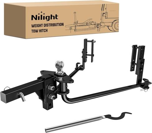 Nilight 1200 lbs Round Bar Weight Distributing Hitches Kit with Interchangeable Spring Bars and Sway Control, 2-in Solid Steel Shank, 2-5/16 in Alloy Steel Ball in Saudi Arabia