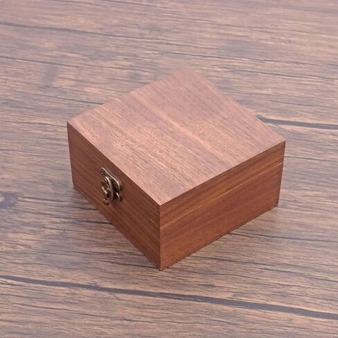 صندوق مجوهرات مربع Walnut Color Box ، مصنوع يدويًا للحصول على التذكارات ، عيد الأب ، عيد الأم ، الذكرى السنوية ، عيد الميلاد ، صندوق عيد الحب (مربع الساعة 11 * 11 سم) in Kuwait