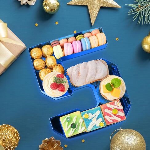Graduation Number Charcuterie Board Box Decorations 2025, 10" Grad Cardboard Numbers Tray Fillable for Charcuterie, Graduation Centerpieces Tables Decorations for College Grad Party Supplies, Blue in Kuwait