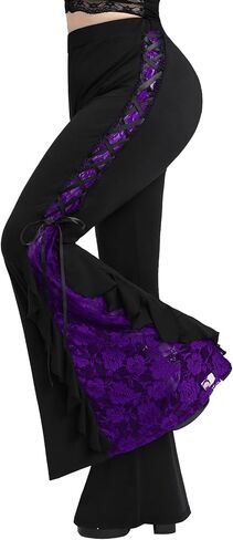 ROSE GAL Rosegal Women Plus Size Bell Bottoms Gothic Flare Pants in Saudi Arabia