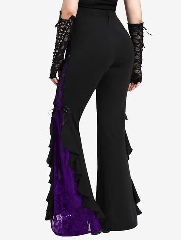 ROSE GAL Rosegal Women Plus Size Bell Bottoms Gothic Flare Pants in Saudi Arabia