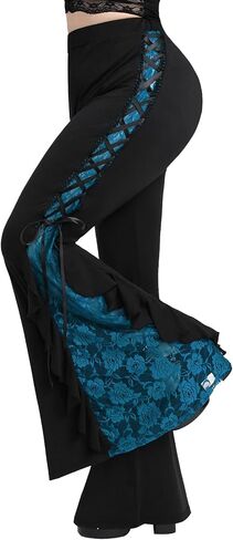 ROSE GAL Rosegal Women Plus Size Bell Bottoms Gothic Flare Pants in Saudi Arabia