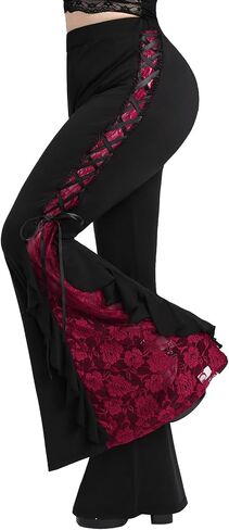 ROSE GAL Rosegal Women Plus Size Bell Bottoms Gothic Flare Pants in Saudi Arabia